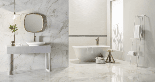Baño con porcelanato en ducha.